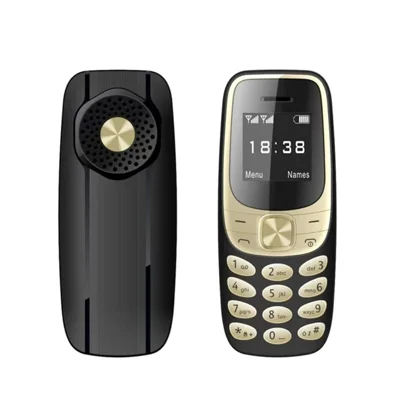 BM35 2G 0.66-Inch Mini Dual SIM Standby Slim Cell Phone - Black / Gold