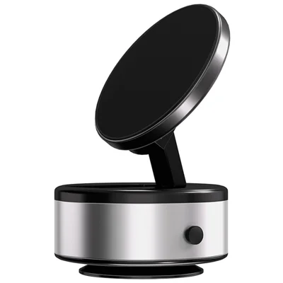 X10Q 360 Degree Rotatable Car Suction Cup Mount Magnetic Adsorption Phone Holder Folding Bracket - Silver