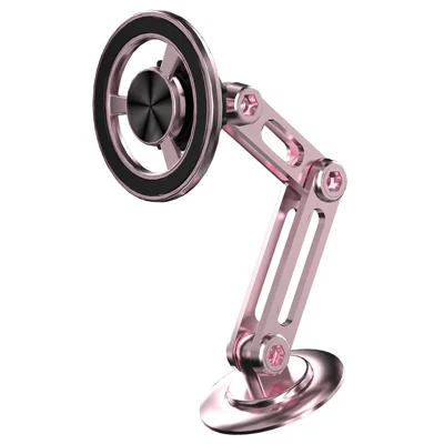 CZY-F82Y Aluminium Alloy Magnetic Car Phone Holder 360 Degree Flexible Universal Anti-Shake Phone Holder - Rose Gold