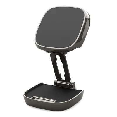 H600 Car Dashboard Mount Cellphone Holder Zinc Alloy Foldable Magnetic Phone Bracket - Tarnish
