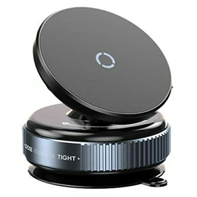 K009 Mechanical Vacuum Suction Magnetic Car Phone Mount 360 Degree Rotation Navigation Holder - Black