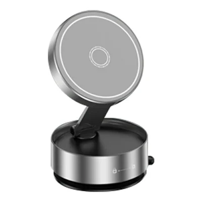 Q12 Universal Car Phone Holder Magnetic Foldable Suction Cup Adjustable Smartphone Navigation Stand - Silver