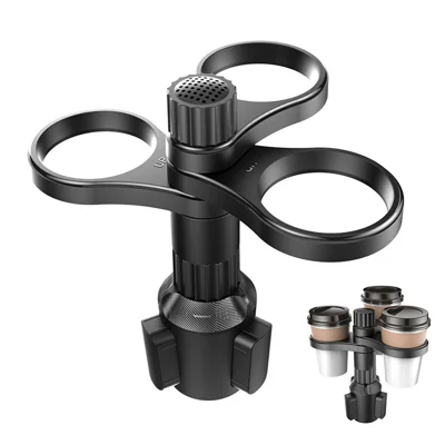 B15 Plastic Car Cup Holder Drinks Bracket 360 Degree Rotatable 3 Rings Vehicle Beverage Stand