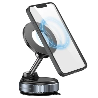 K007 360 Graden Rotatie Auto Zuignapvoet Magnetische Houders Telefoonhouder Dashboardstandaard - Zwart