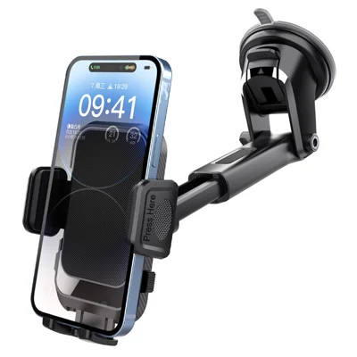ML213 Car Phone Mount 360° Rotation Suction Cup Dashboard Windshield Cell Phone Holder - Black