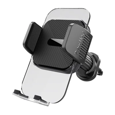 ML244 For Car Air Vent 360 Degree Rotation Phone Holder Hook Design Transparent Cellphone Mount Stand - Grey