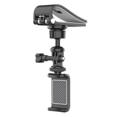 ZY02 Car Sun Visor Mount Holder Panoramic Camera Smartphone Universal Bracket with Phone Clamp
