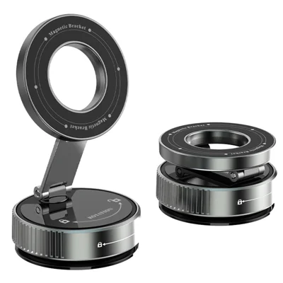 K1 Magnetic Car Phone Mount with Suction Cup Base 360 Degree Rotation Foldable Navigation Stand
