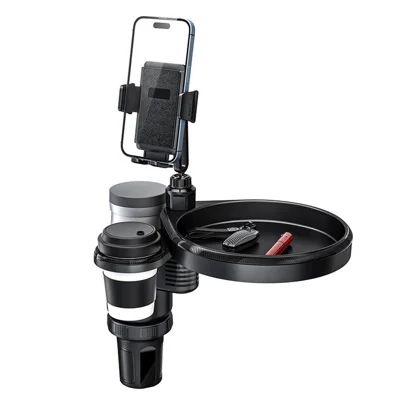 CP242 Car Cup Holder Expansion Tray Universal 4 in 1 Car Phone Holder Cup Holder Tray Stand