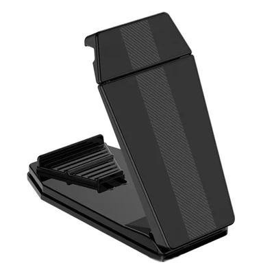 HS290 Stretchable Phone Holder for Car Dashboard Carbon Fiber Texture PU Leather Tablet Bracket - Black