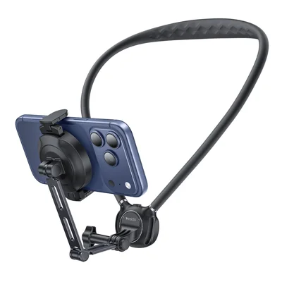YESIDO C232 Magnetic Neck Phone Holder for iPhone / GoPro Action Camera Hands-free Mount Stand - Black