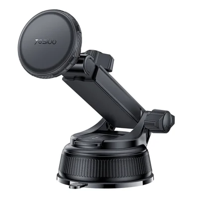 YESIDO C276 Magnetic Car Phone Holder Mount 360 Degrees Rotating Suction Cup Phone Stand for Windshield Dashboard - Black
