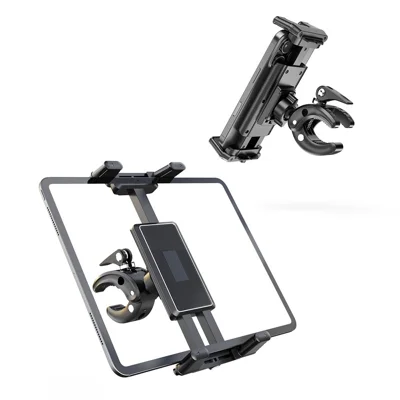 Adjustable Tablet Stand Clamp Mount Holder for Treadmill Exercise Bike Baby Stroller Wheelchair Golf Cart