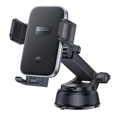 YESIDO C320 Caricabatterie Wireless 15 W, Supporto con Ventosa per Auto, Supporto per Telefono con Rotazione di 360° per Cruscotto - Nero