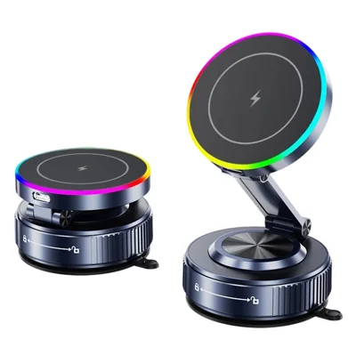 K5S Supporto per Caricatore Magnetico Wireless per Auto con Rotazione di 360° Compatibile con MagSafe Ricarica Veloce da 15 W Supporto con Aspirazione a Vuoto
