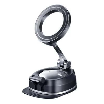 REMAX RM-C05 Magnetic Car Phone Holder with Vacuum Suction Base + Nano Adhesive Base - Black