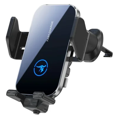 X14 Supporto per Telefono con Caricatore Wireless Qi 15W, Supporto per Aria Condizionata Rotante di 360 Gradi - Argento