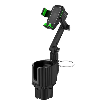 Soporte para bebidas y teléfono móvil multiusos y ajustable para coche - Verde