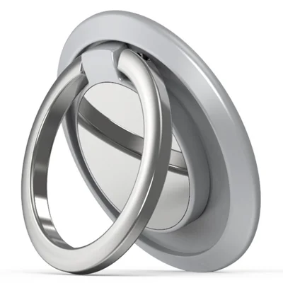 Mobile Phone Ring Holder Magnetic Finger Ring Stand Rotation Finger Grip for Magnetic Car Mount - Silver