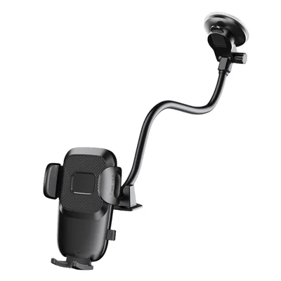 X034 Soporte de teléfono para coche de la 9ª generación con ventosa, flexible y extensible para camiones y autobuses - Negro