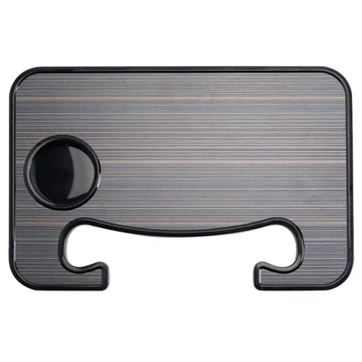 Volante ABS Desk Laptop Tablet Food Comer Veículo Mesa Volante Bandeja - Marrom + Textura de Madeira