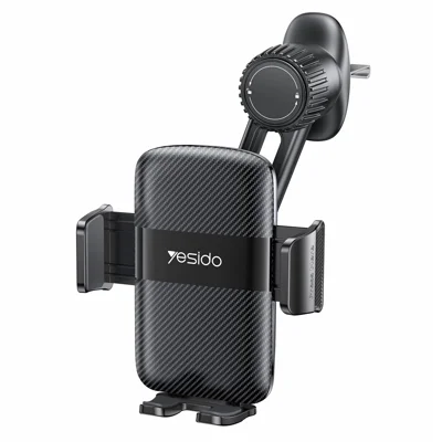 YESIDO C242 Air Vent Phone Holder for iPhone 16 / 16 Plus / 16 Pro / 16 Pro Max Adjustable Car Phone Mount with Hook Clip