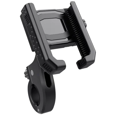 QX-24 Bike Motorcycle Phone Holder Bicycle Handlebar Mount Mobile Phone Bracket - Black