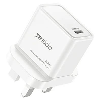 YESIDO YC79 Single USB-C Port GaN Charger PD 20W Fast Charging Wall Charger, UK Plug for Smartphone  /  Tablet