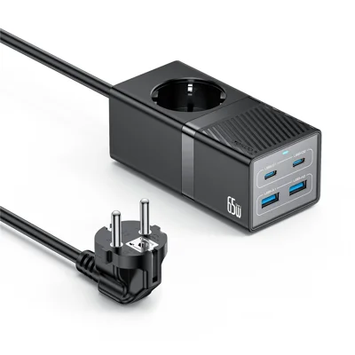 YESIDO MC36 GaN USB-C USB-A Charging Station 65W Fast Charging Power Strip - EU Plug
