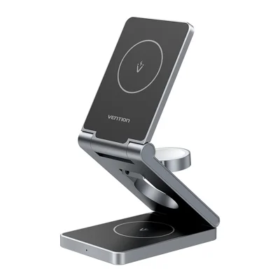 VENTION FGF Series 3 in 1 15W Fast Charger for Mobile Phone  /  Watch  /  Earphones Magnetic Wireless Charging Stand