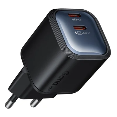 MCDODO CH-100 EU Plug 45W Ultimate Mini GaN Charger Dual USB C Fast Charging Power Adapter - Black