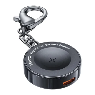 TRANYOO T-WF1 voor Apple Watch Draagbare Magnetische Draadloze Oplader 5W Snelladen met iP + Type C Aansluiting