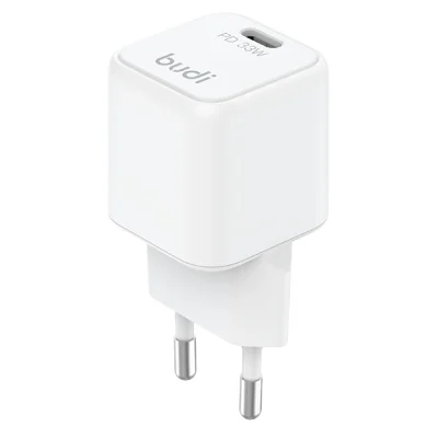 BUDI AC018EW 33W USB-C PD Mini GaN Chargeur mural à charge rapide, prise UE