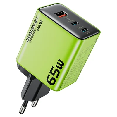WEKOME WP-U45 65W GaN-Ladegerät Schnellladenetzteil mit mehreren Anschlüssen - Grün / EU-Stecker