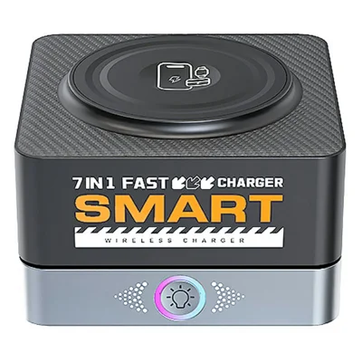 WLX-R8C 7 in 1 65W PD QC Magnetic Wireless Desktop Charger 80W USB-C Charging Station Smart Power Adapter - US Plug