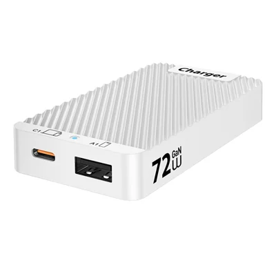 WLX-902 72W Ultra Thin GaN Desktop Charger Dual USB-C Ports Fast Charging Station for Tablets/Phones/Laptops - US Plug/White