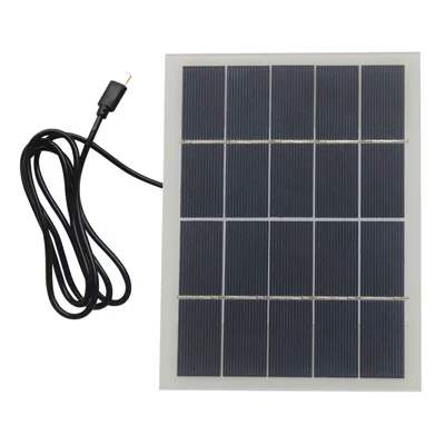 3W 5V Solar Charging Panel Type-C Solar Power Supply for 3.7V-5V Battery Charging, Security Monitoring Devices - White