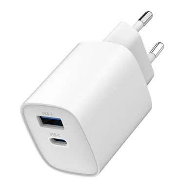 Engroskøb 45 W Type-C + USB-A GaN-lader PD 3.0 + QC3.0 hurtiglader til smartphones / tablets, EU-stik – hvid