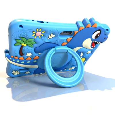 Q92 8-Zoll-HD-Bildschirm Android Lern-Tablet mit Doppelkamera, Bildungstablette für Kinder, 2+16 GB / EU-Stecker – Blau
