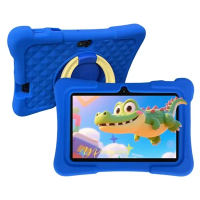 Q11 1+16GB Kinder-Tablet Dual-Kamera 7 Zoll HD-Bildschirm Android Lern-Tablet mit Ständerhülle, WLAN-Version / EU-Stecker - Blau