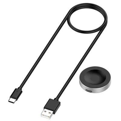 Split Design Magnetic Charging Dock for Huawei Watch GT 6 Pro 46mm  /  Watch GT Runner 2  /  Watch Fit 4 Watch Charger with 1m USB-C Cable - Black