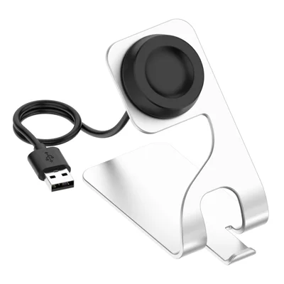 Magnetic Charging Stand for Huawei Watch GT 6 46mm / 41mm / Watch 5 42mm / 46mm / Watch GT Runner 2 Aluminum Alloy Watch Desktop Charger with 1.5m USB Cable - Silver