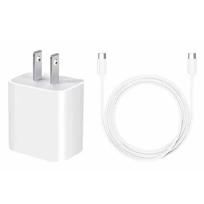 COTECI 1m PD 20W Fast Charger USB-C to USB-C Cable Set 20Gbps Data Transfer - 32119 US Plug / White