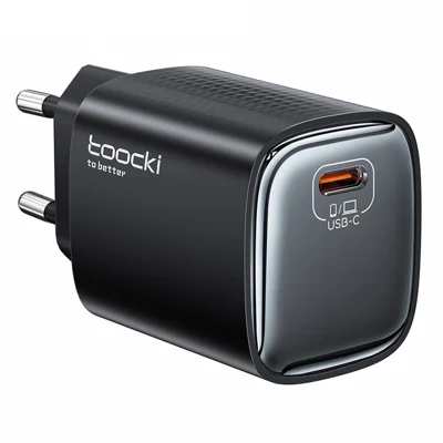 Chargeur rapide USB-C TOOCKI TCT45-22AB 45 W GaN, adaptateur mural PD pour iPhone, iPad, Samsung - Prise UE