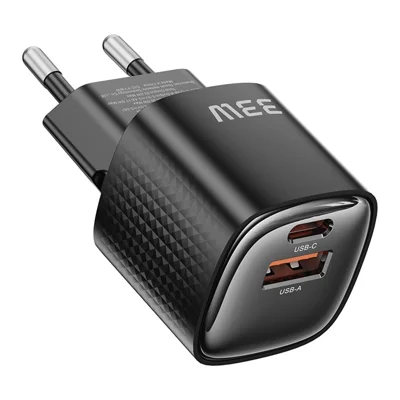 Chargeur Mini GaN TOOCKI 33 W, double port USB-C + USB-A, adaptateur secteur à charge rapide - prise UE / TC22332