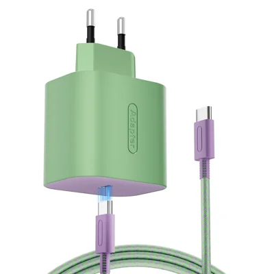 Schnellladegerät mit PD 60 W für Nintendo Switch 2 / Lite / OLED, Typ-C-Netzteil mit 2 m Kabel – Matcha-Grün