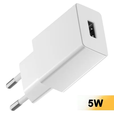T124 USB Wall Charger 5V / 1A 5W EU Plug Portable Travel Power Adapter for Smartphone Tablet - White
