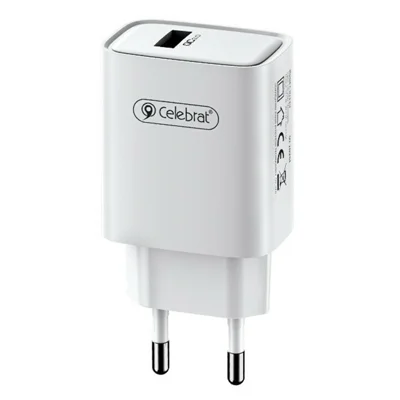 CELEBRAT C-H13 18W USB-A snabbladdare QC 3.0 snabbuppladdning kompakt resadapter – EU-uttag