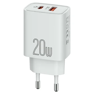 CELEBRAT C-H15 20W USB-A + Type-C Dubbelpoort PD Snabbladdare Kompakt Bärbar Laddare - EU Stickpropp