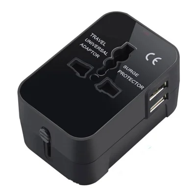 Universal Travel Adapter AU / UK / US / EU Plug Converter with 2.1A Dual USB Ports